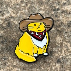 Cat‎ with Cowboy hat Western brooch lapel pin backpack pin